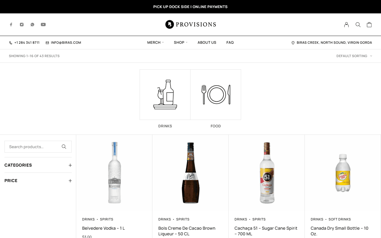 birasprovisions.com screenshot